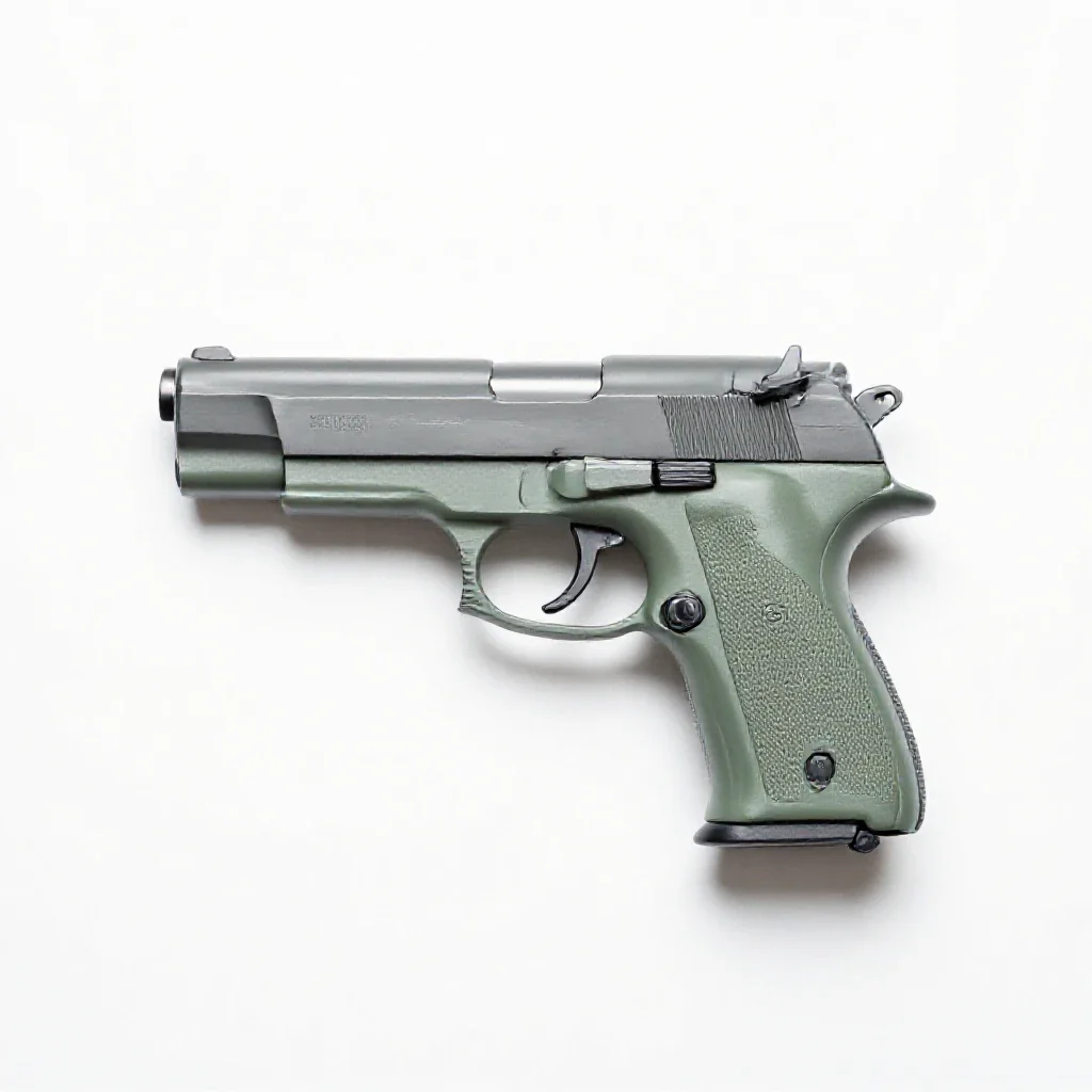 Twenty-two pistol isolated on a white background