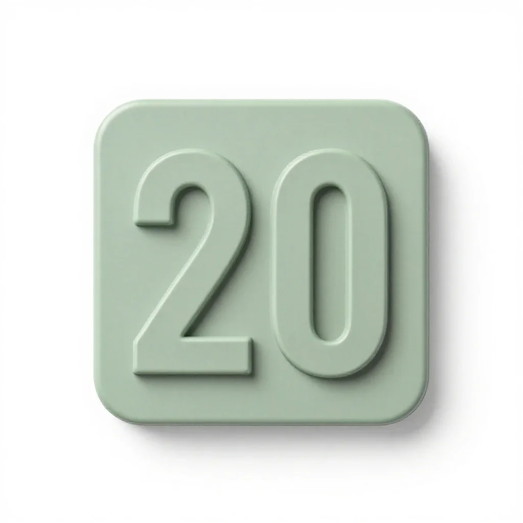 Twenty-two isolated on a white background