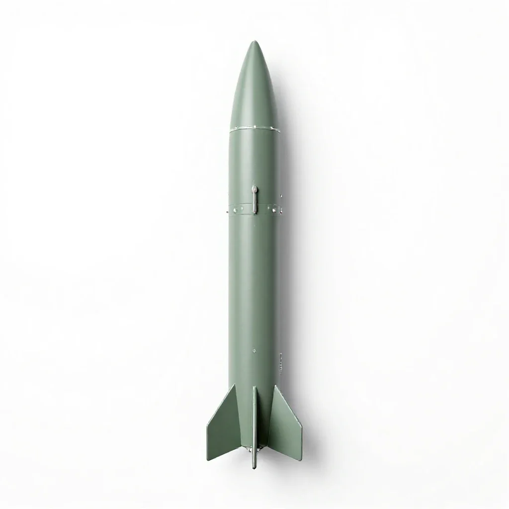 Air-to-air missile isolated on a white background