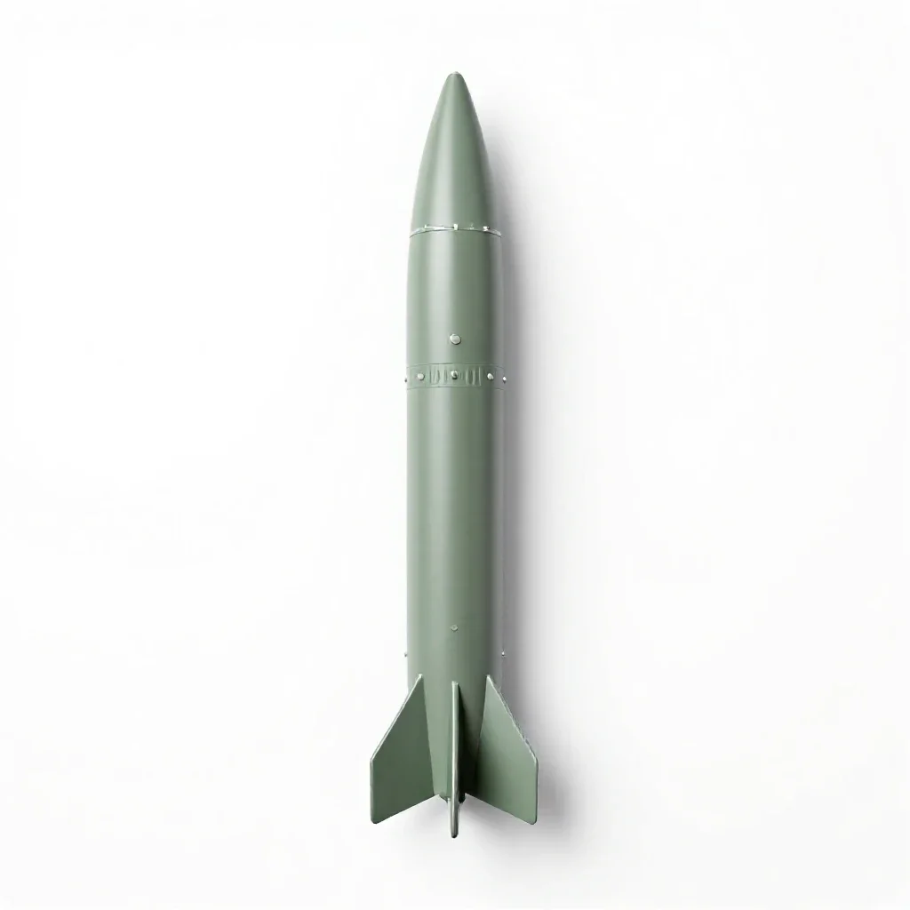 Air-to-ground missile isolated on a white background