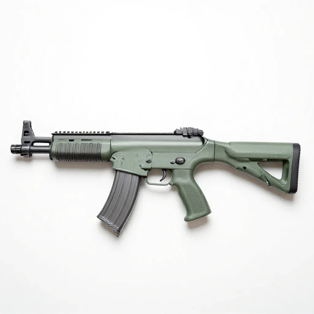Automatic firearm isolated on a white background