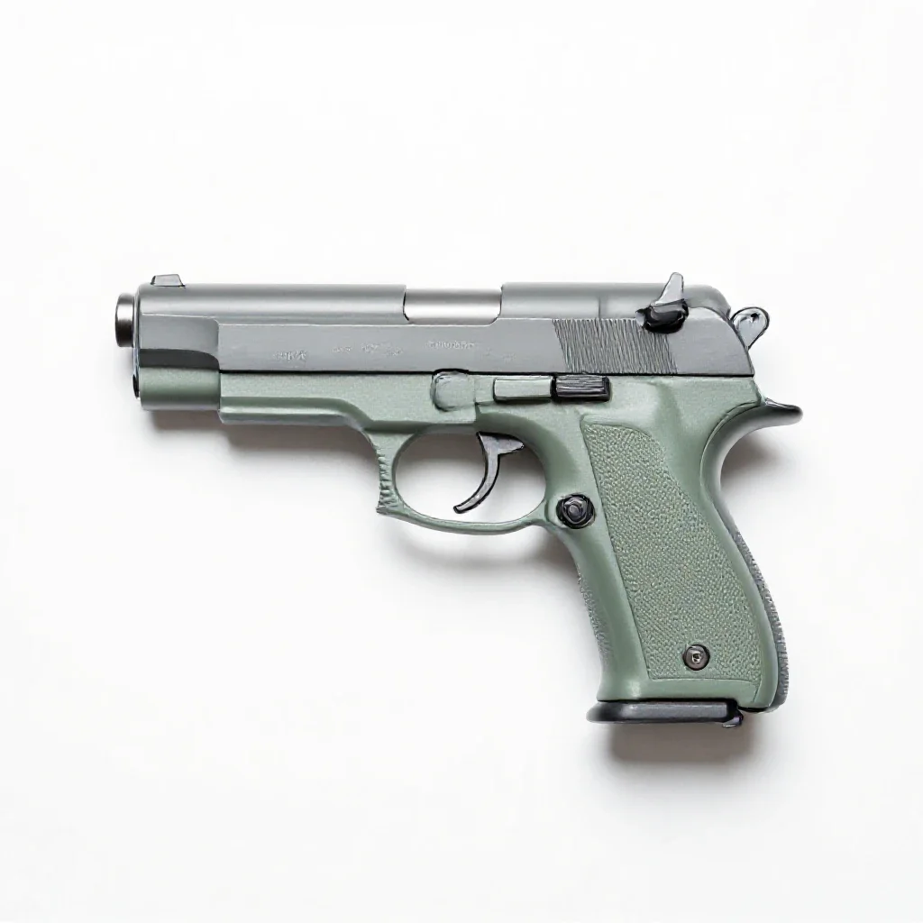 Automatic pistol isolated on a white background
