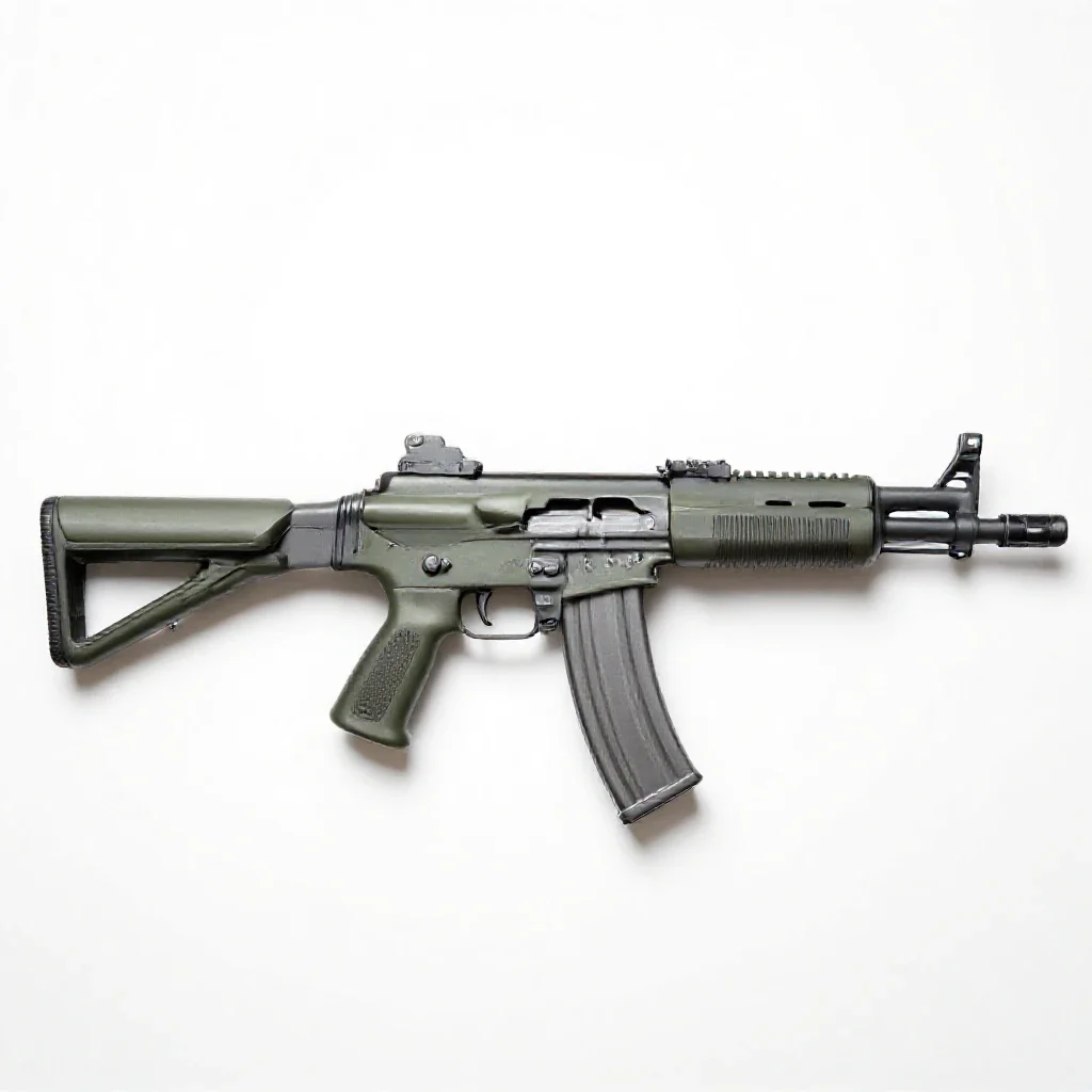 Automatic rifle isolated on a white background