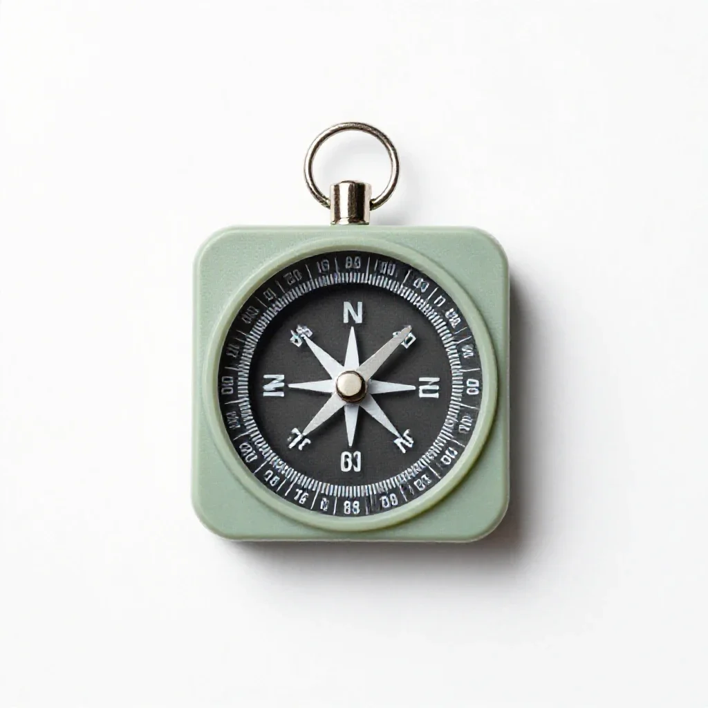 Magnetic compass isolated on a white background