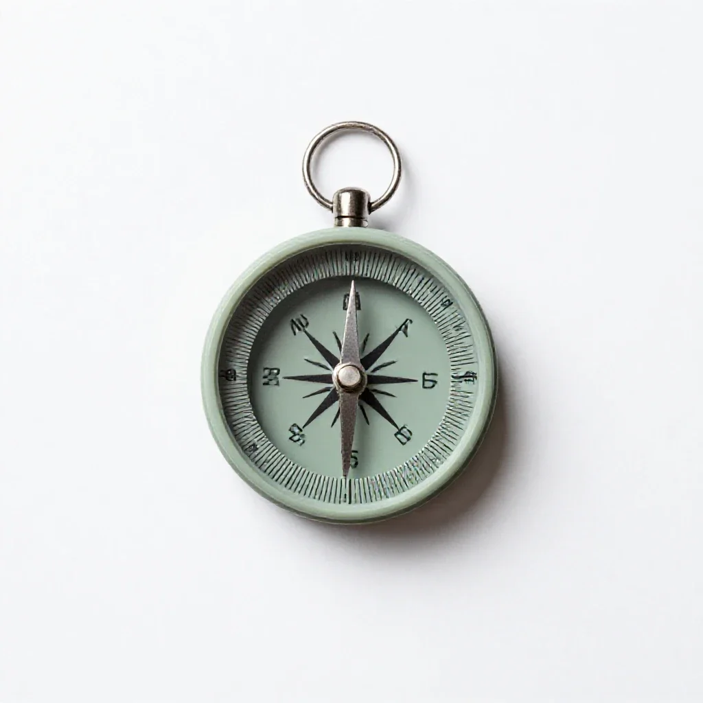 Magnetic needle isolated on a white background