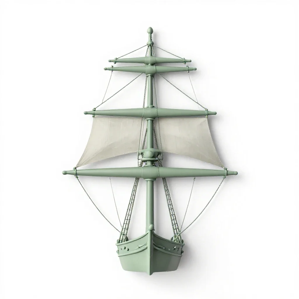 Mainmast isolated on a white background