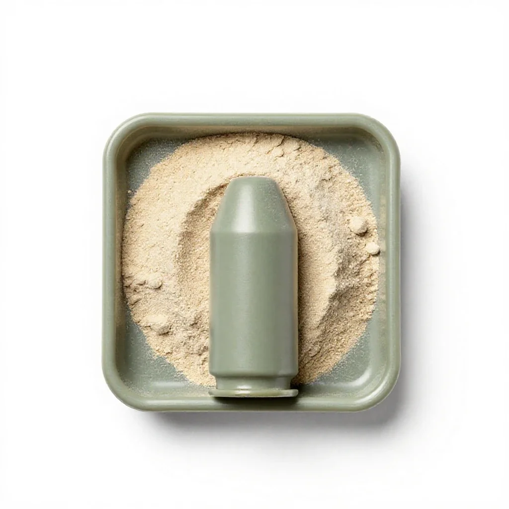 Powder and shot isolated on a white background