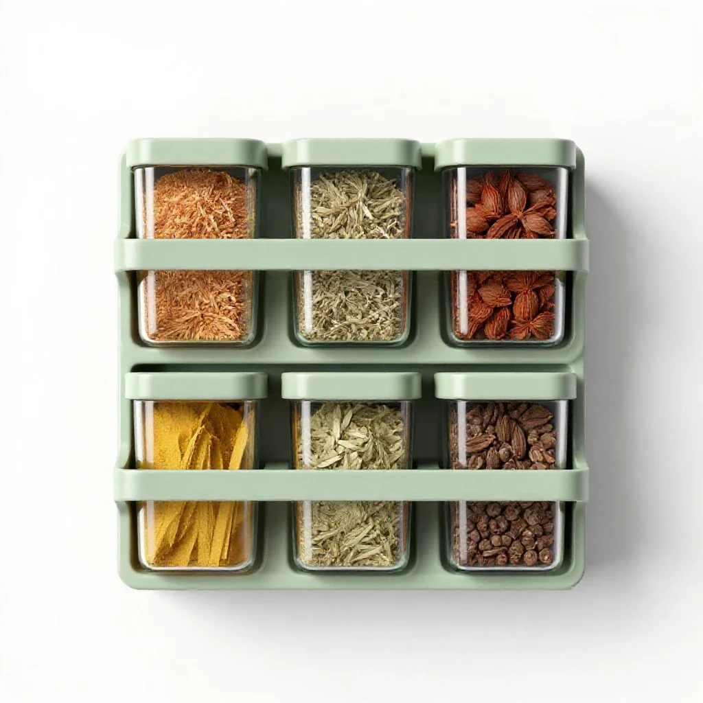 Spice rack isolated on a white background