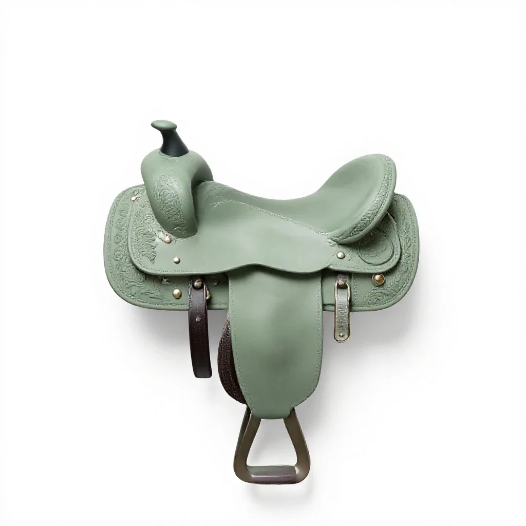 Stock saddle isolated on a white background