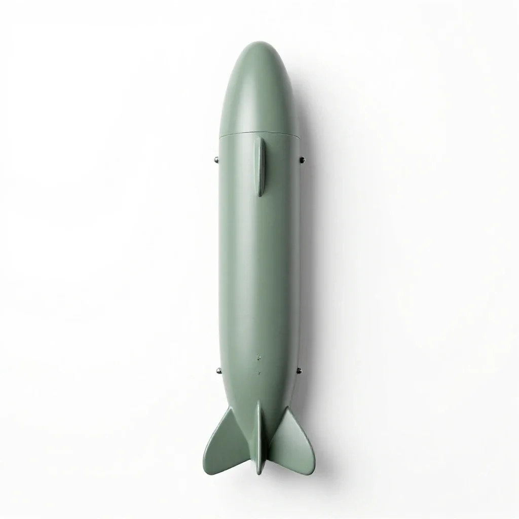 Submarine torpedo isolated on a white background