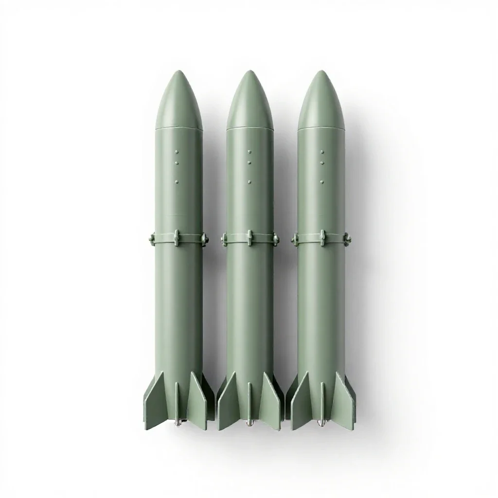 Surface-to-air missile system isolated on a white background