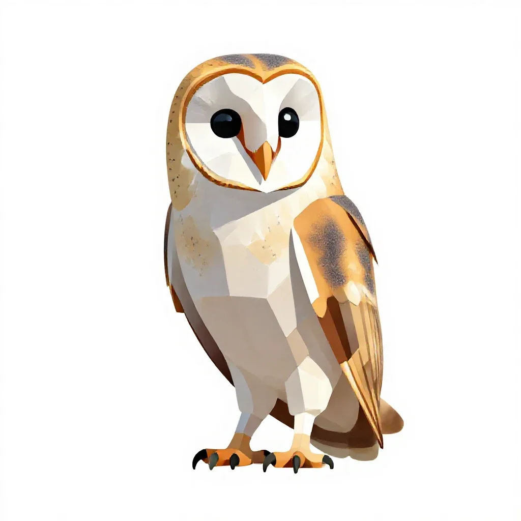 Barn owl isolated on a white background