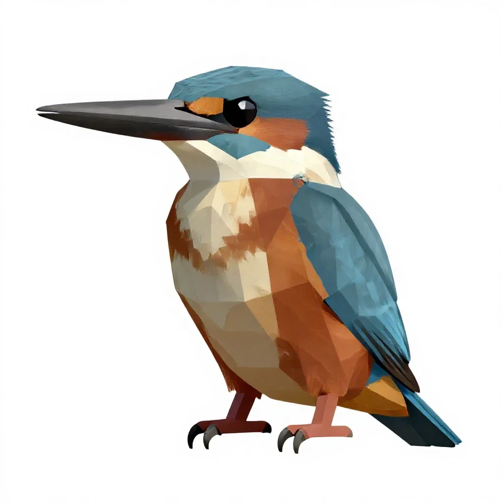Belted kingfisher isolated on a white background
