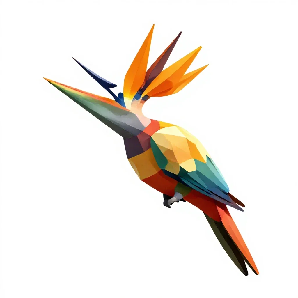 Bird of paradise isolated on a white background