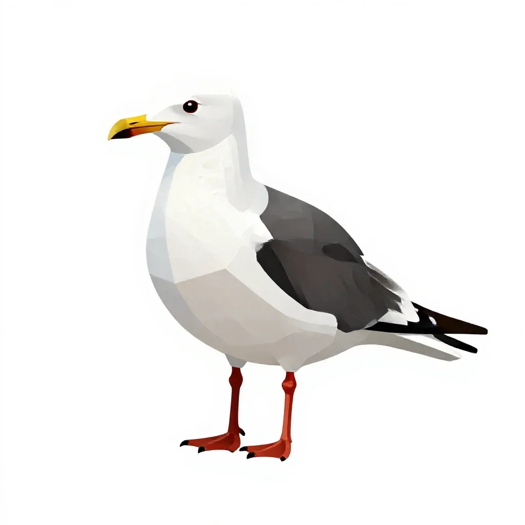 Black-backed gull isolated on a white background