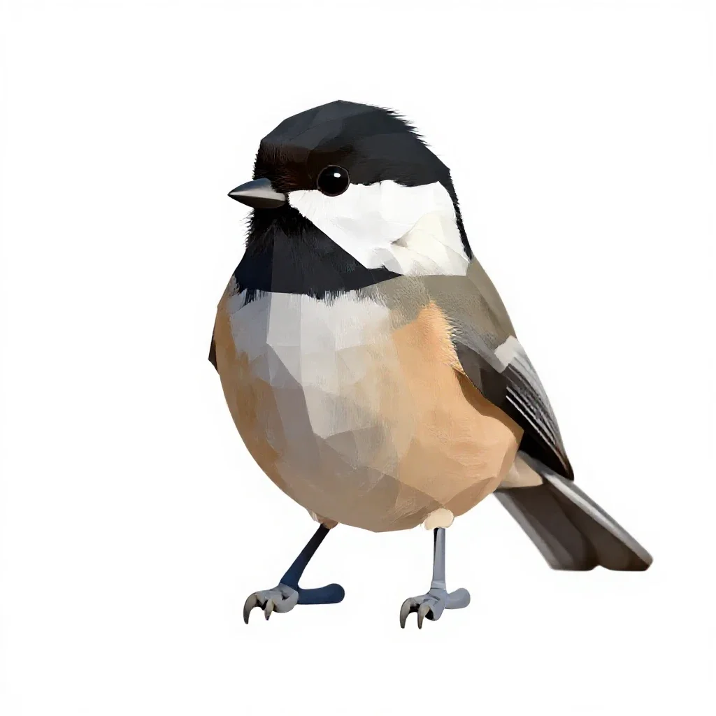 Black-capped chickadee isolated on a white background