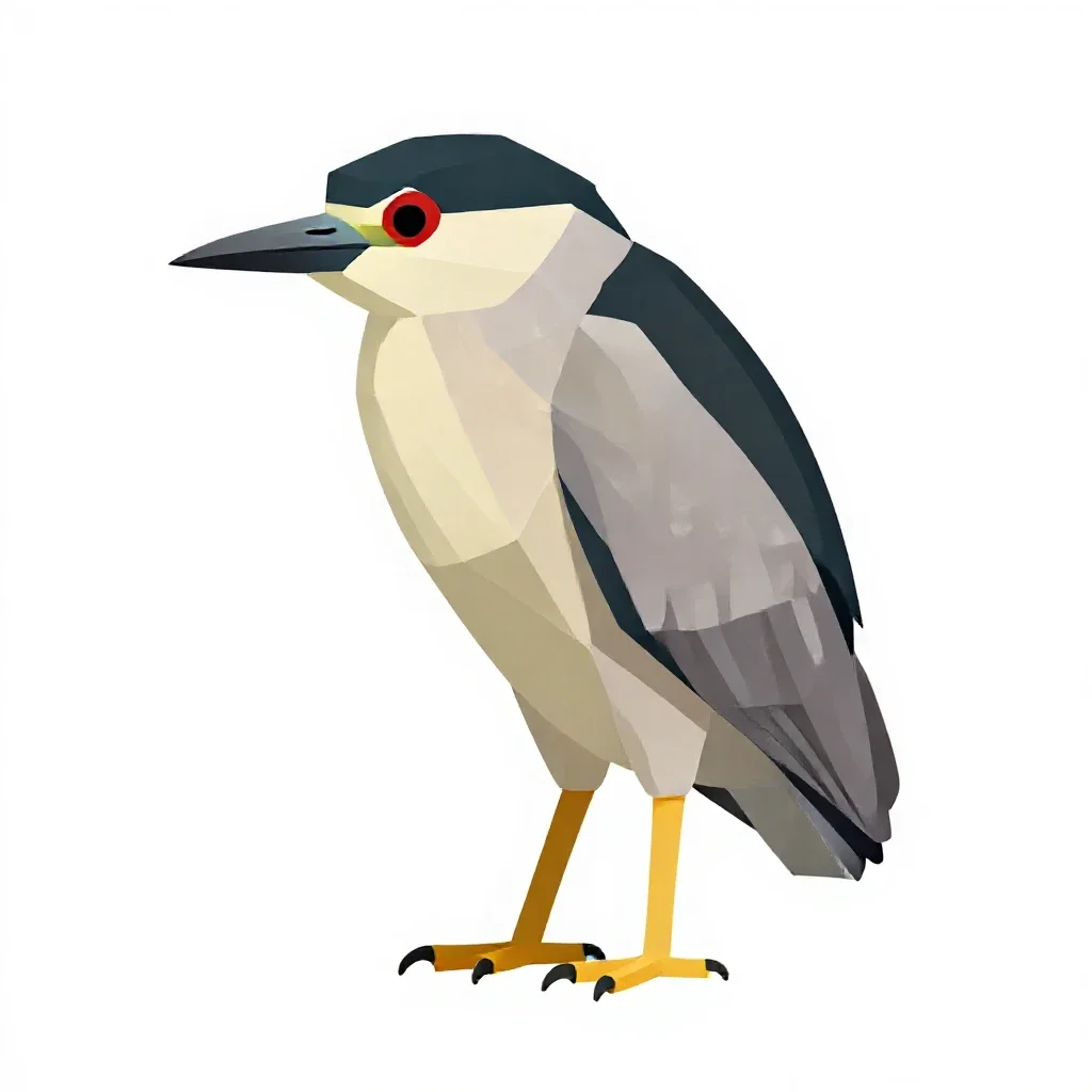 Black-crowned night heron isolated on a white background