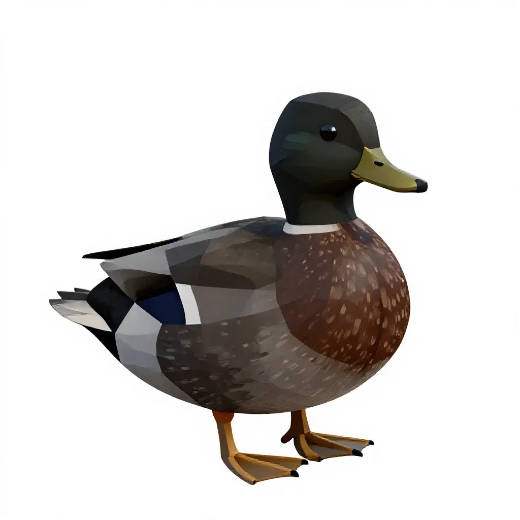 Black duck isolated on a white background