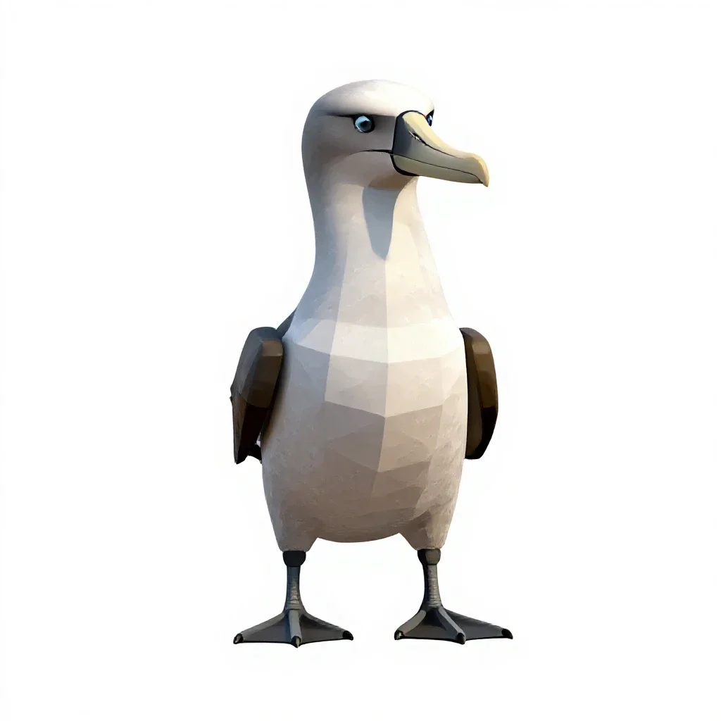 Black-footed albatross isolated on a white background
