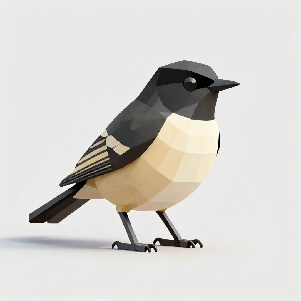 Black-fronted bush shrike isolated on a white background