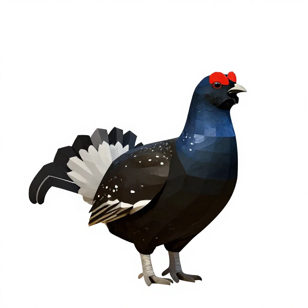 Black grouse isolated on a white background