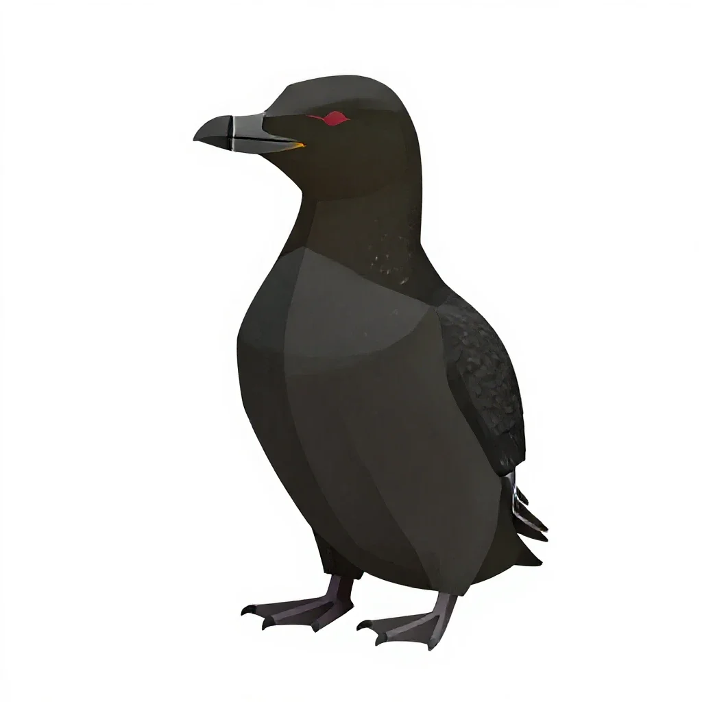 Black guillemot isolated on a white background