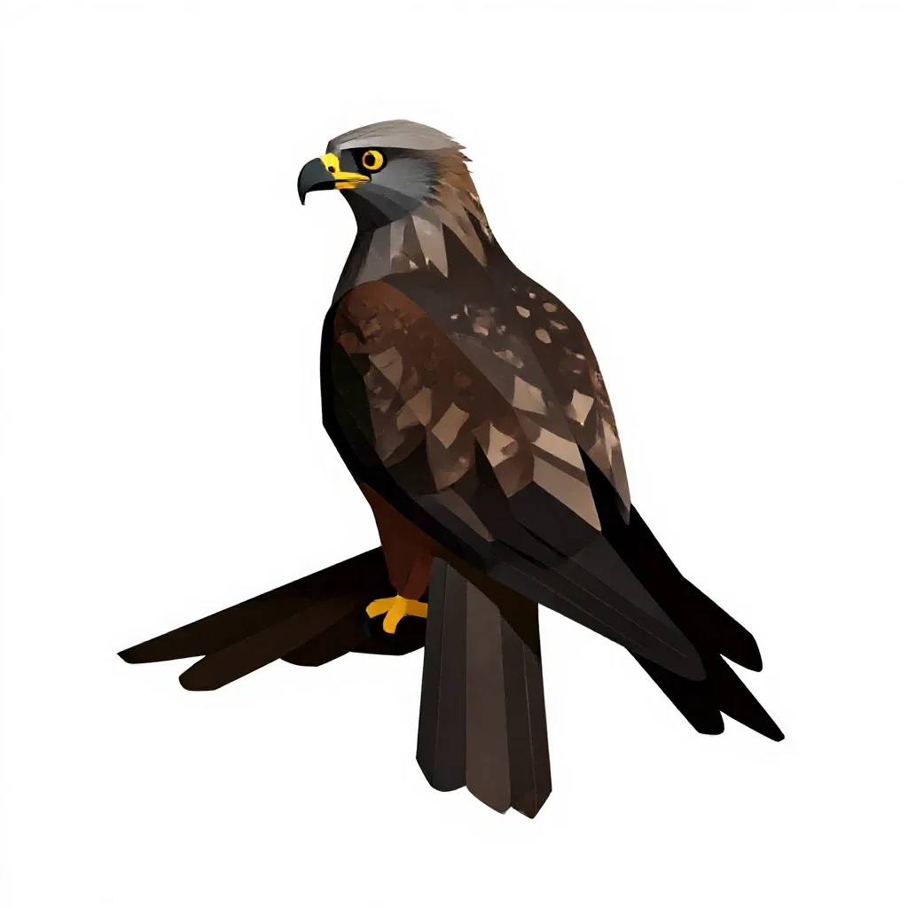 Black kite isolated on a white background