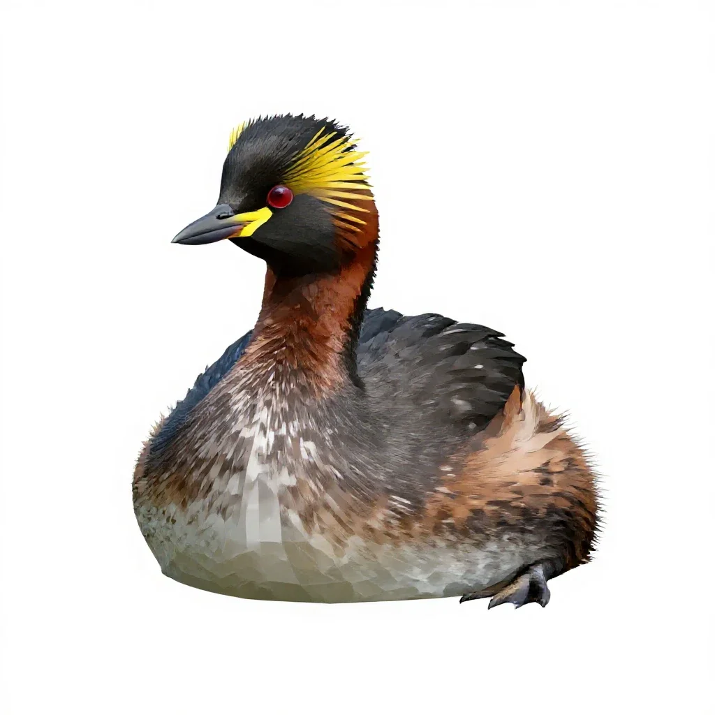 Black-necked grebe isolated on a white background