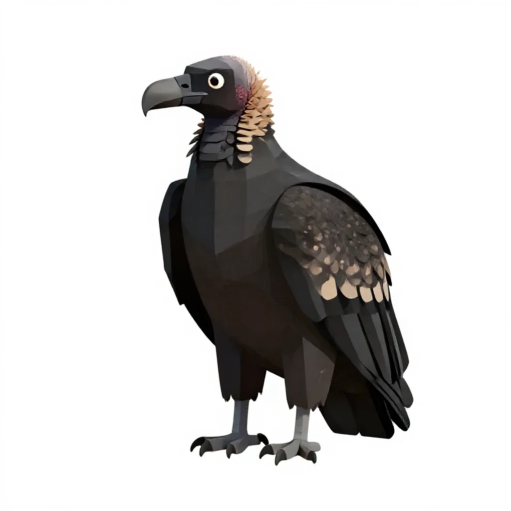 Black vulture isolated on a white background