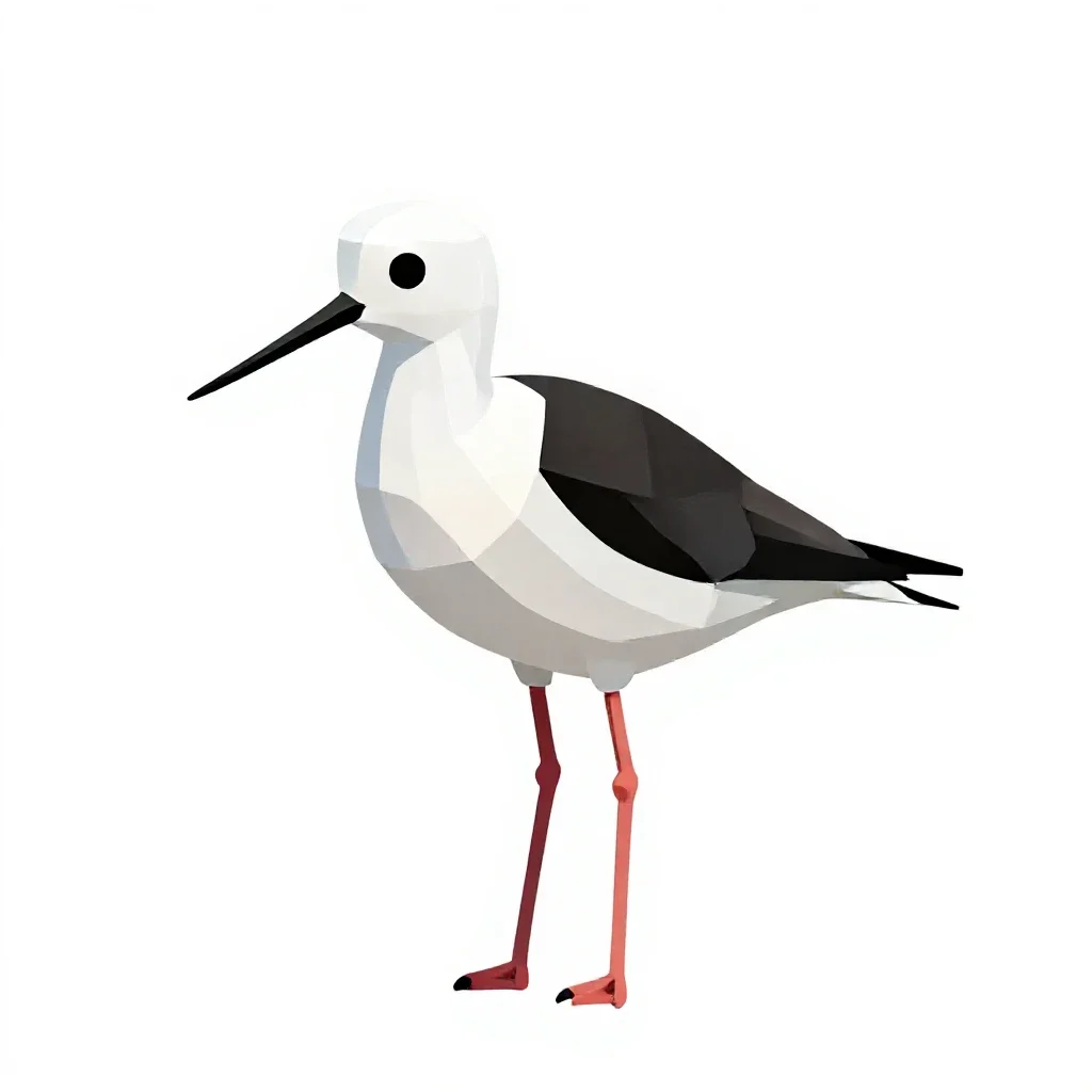 Black-winged stilt isolated on a white background