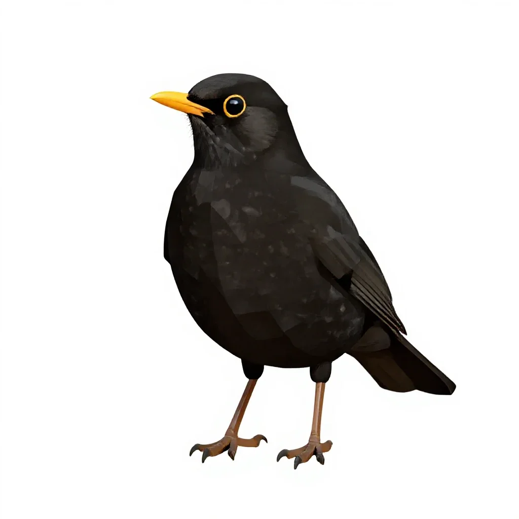 Blackbird isolated on a white background