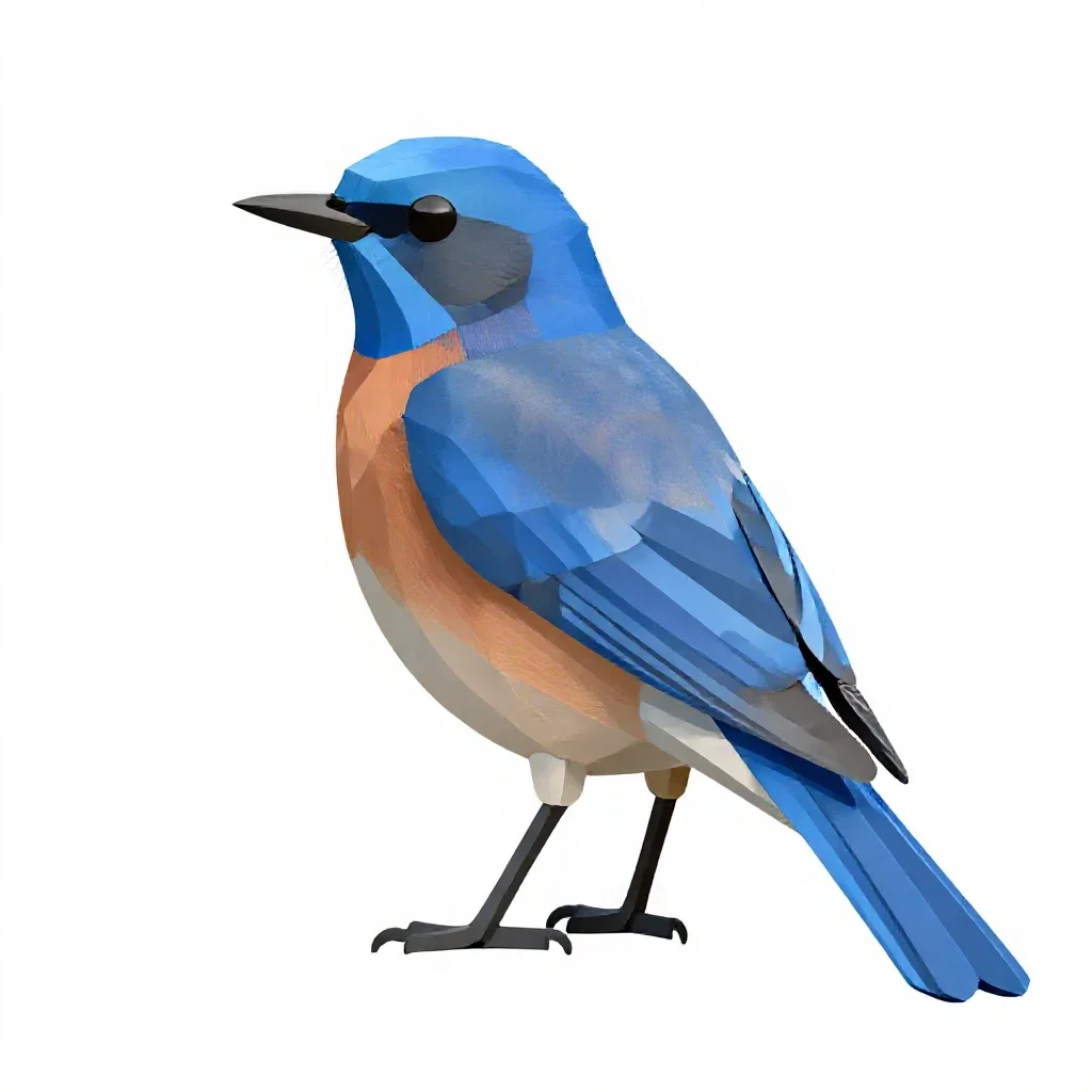 Blue mockingbird isolated on a white background