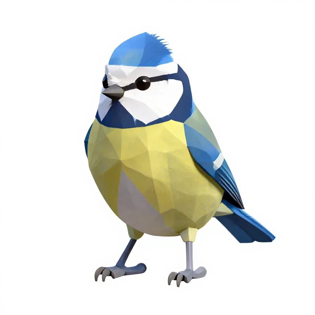 Blue tit isolated on a white background