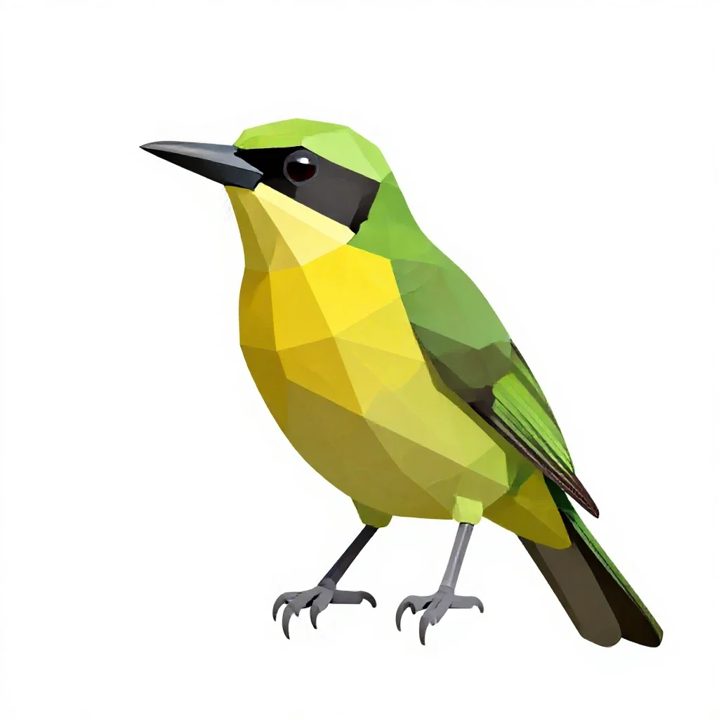 Broadbill isolated on a white background