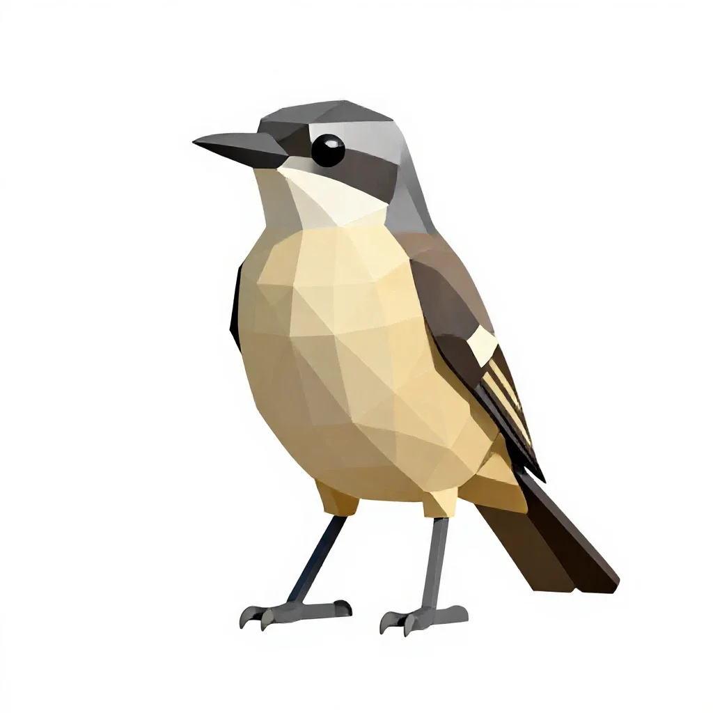 Bush shrike isolated on a white background