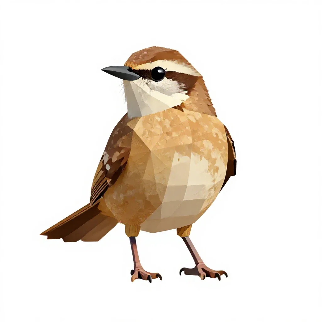 Cactus wren isolated on a white background