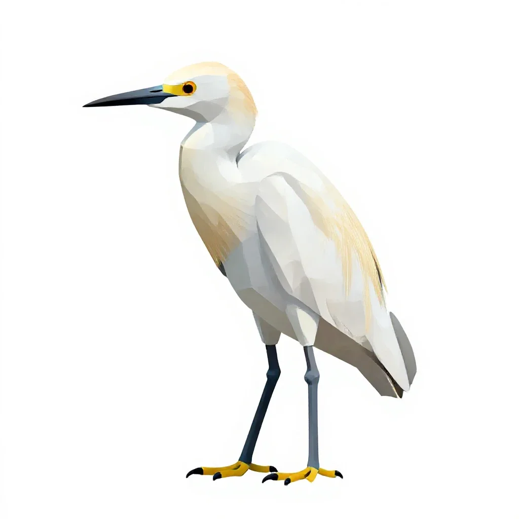 Cattle egret isolated on a white background