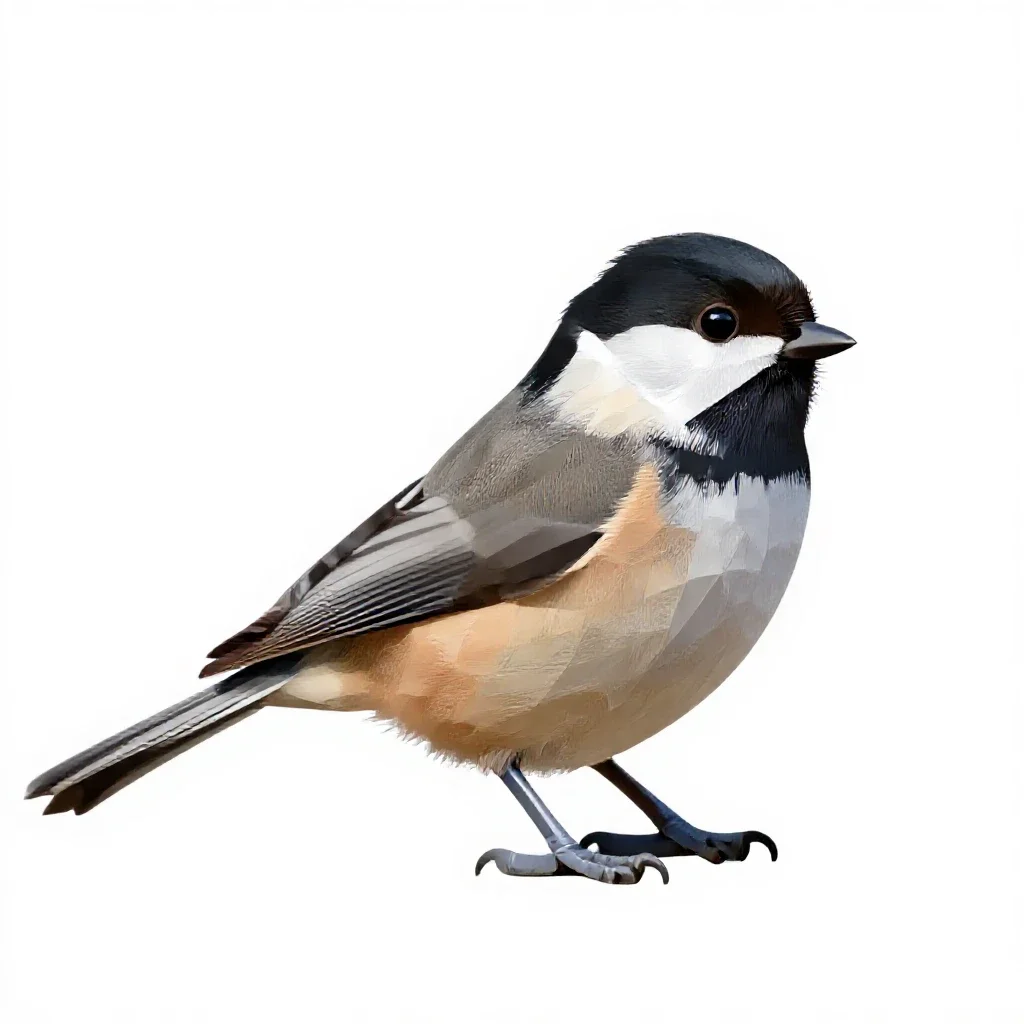 Chickadee isolated on a white background