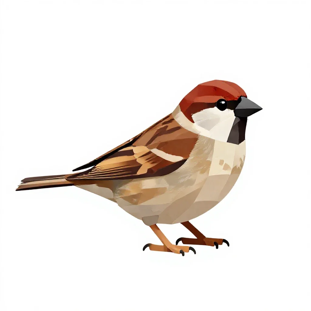 Chipping sparrow isolated on a white background