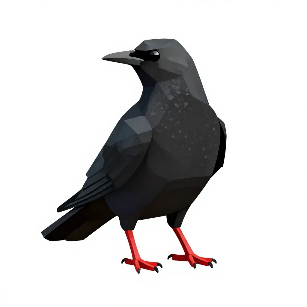 Chough isolated on a white background