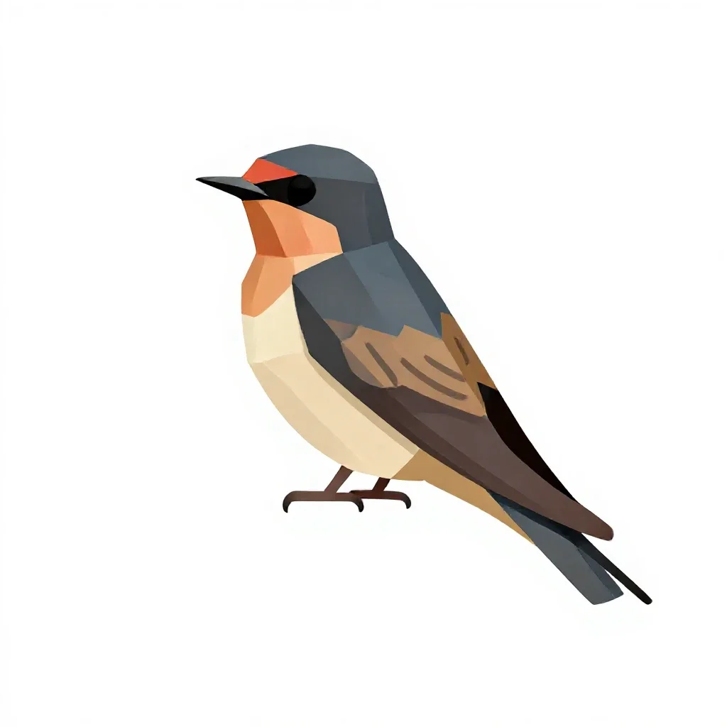 Cliff swallow isolated on a white background