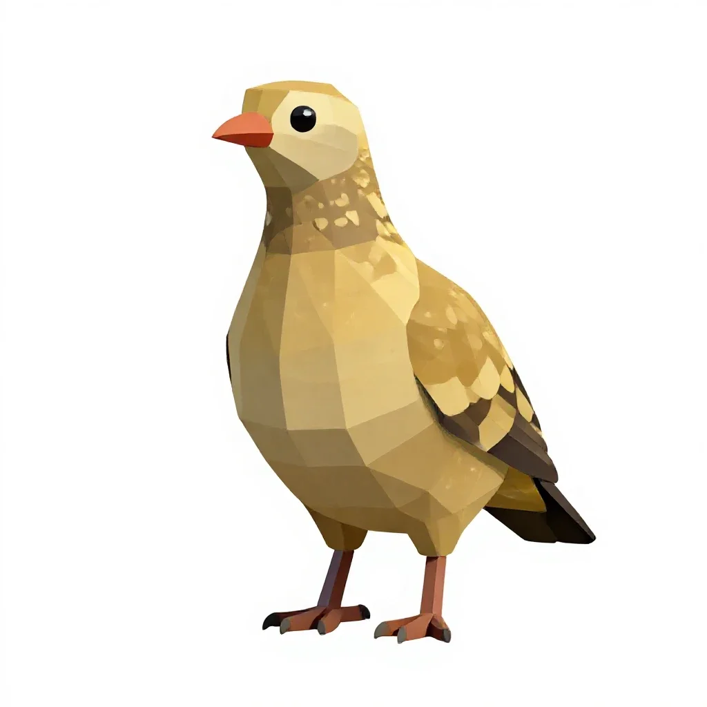 Columbiform bird isolated on a white background