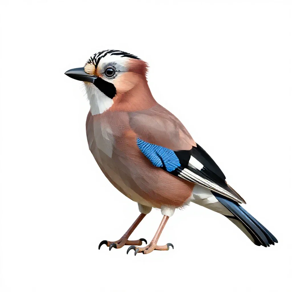 Common European jay isolated on a white background
