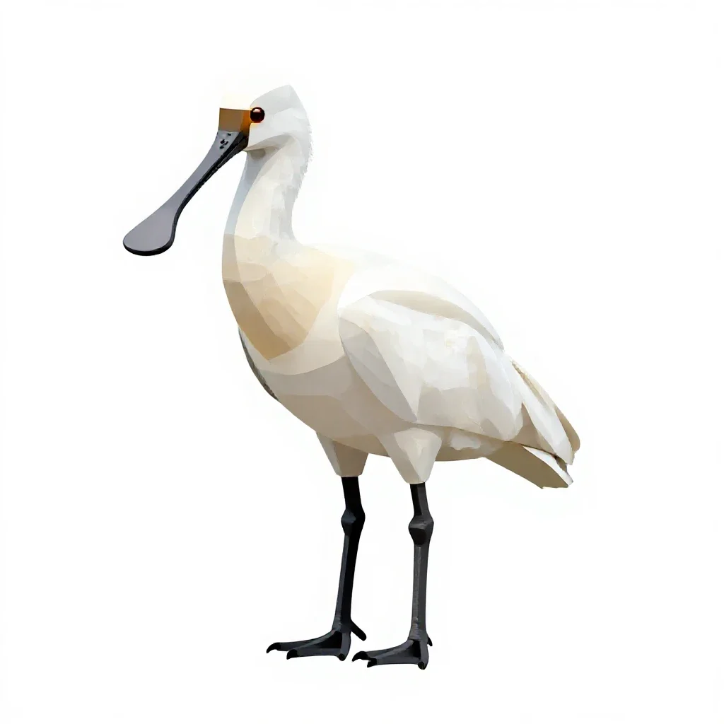 Common spoonbill isolated on a white background