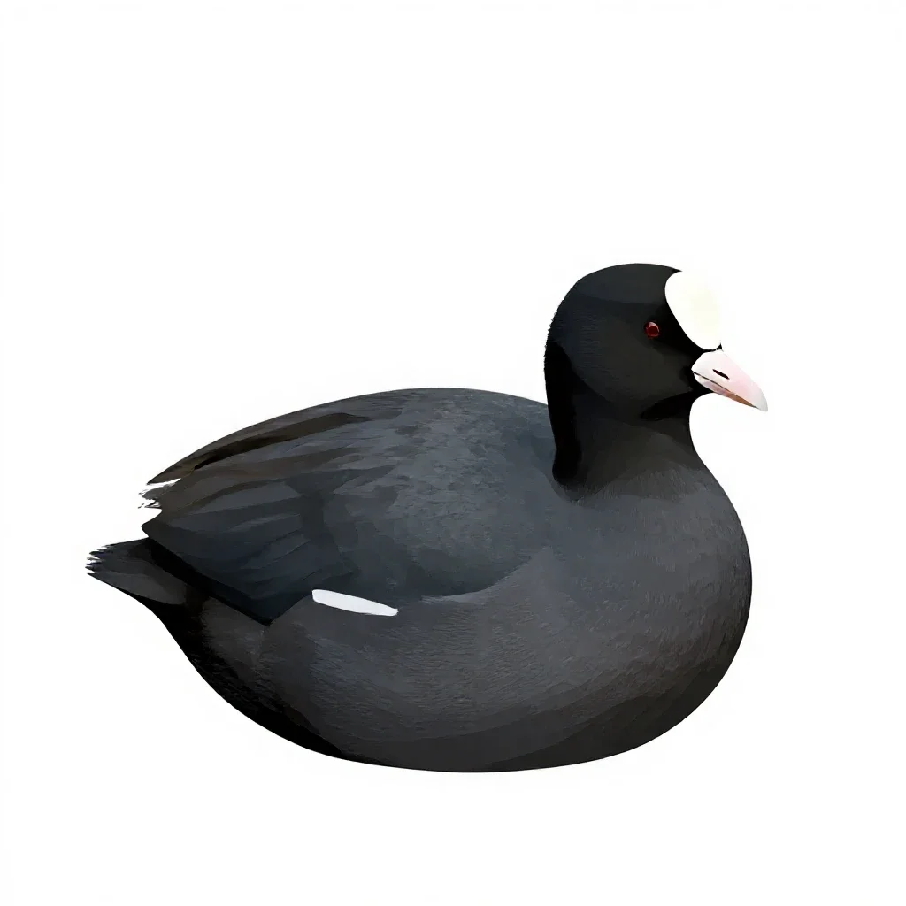 Coot isolated on a white background