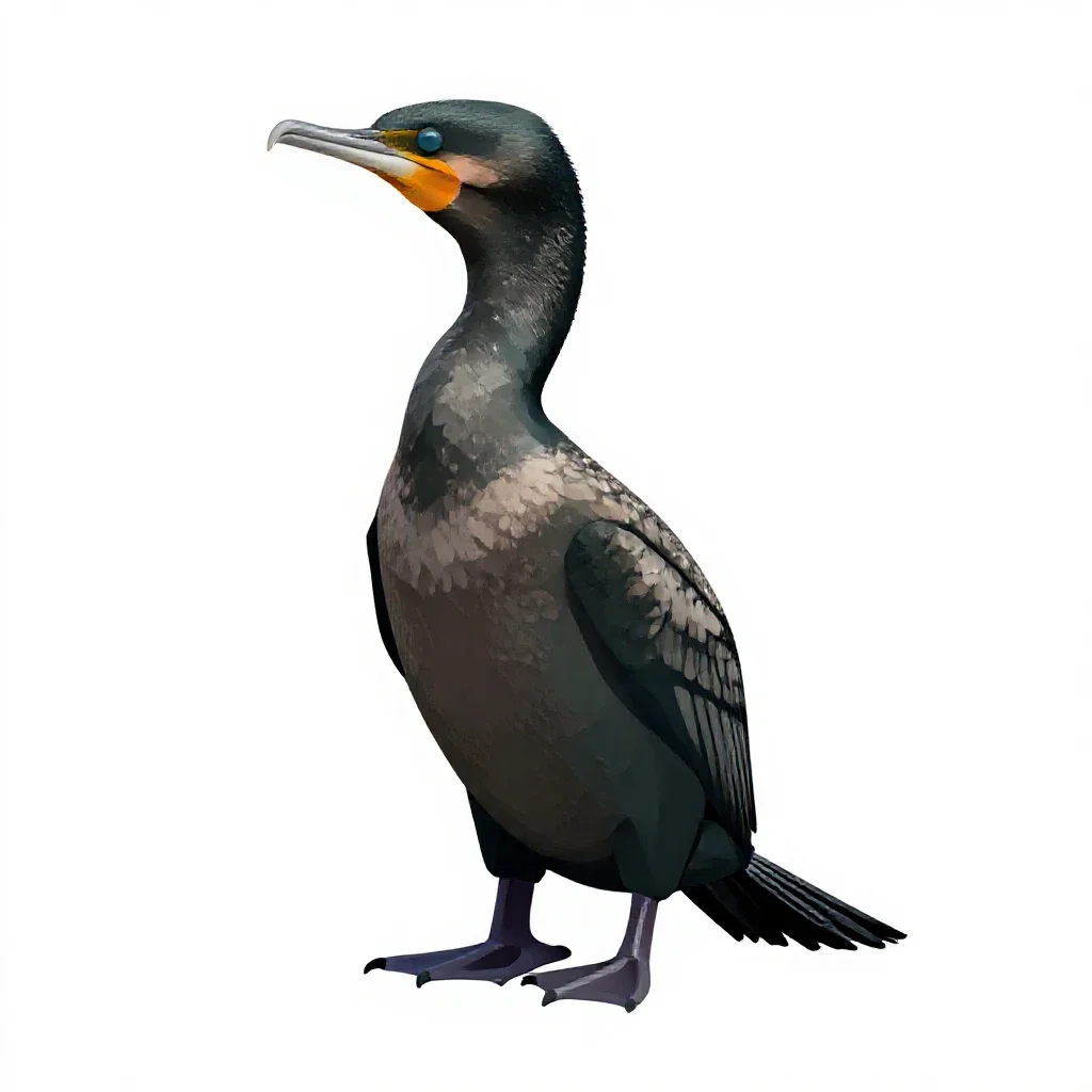 Cormorant isolated on a white background