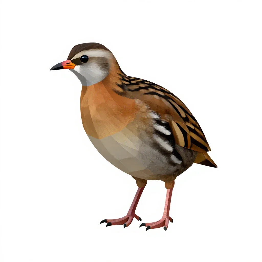 Corncrake isolated on a white background