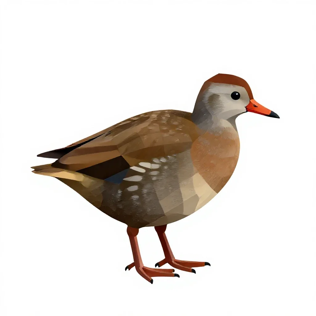 Crake isolated on a white background