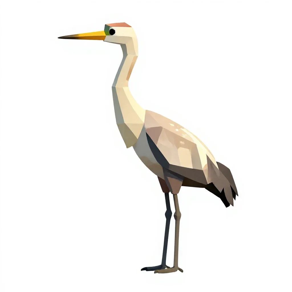 Crane isolated on a white background