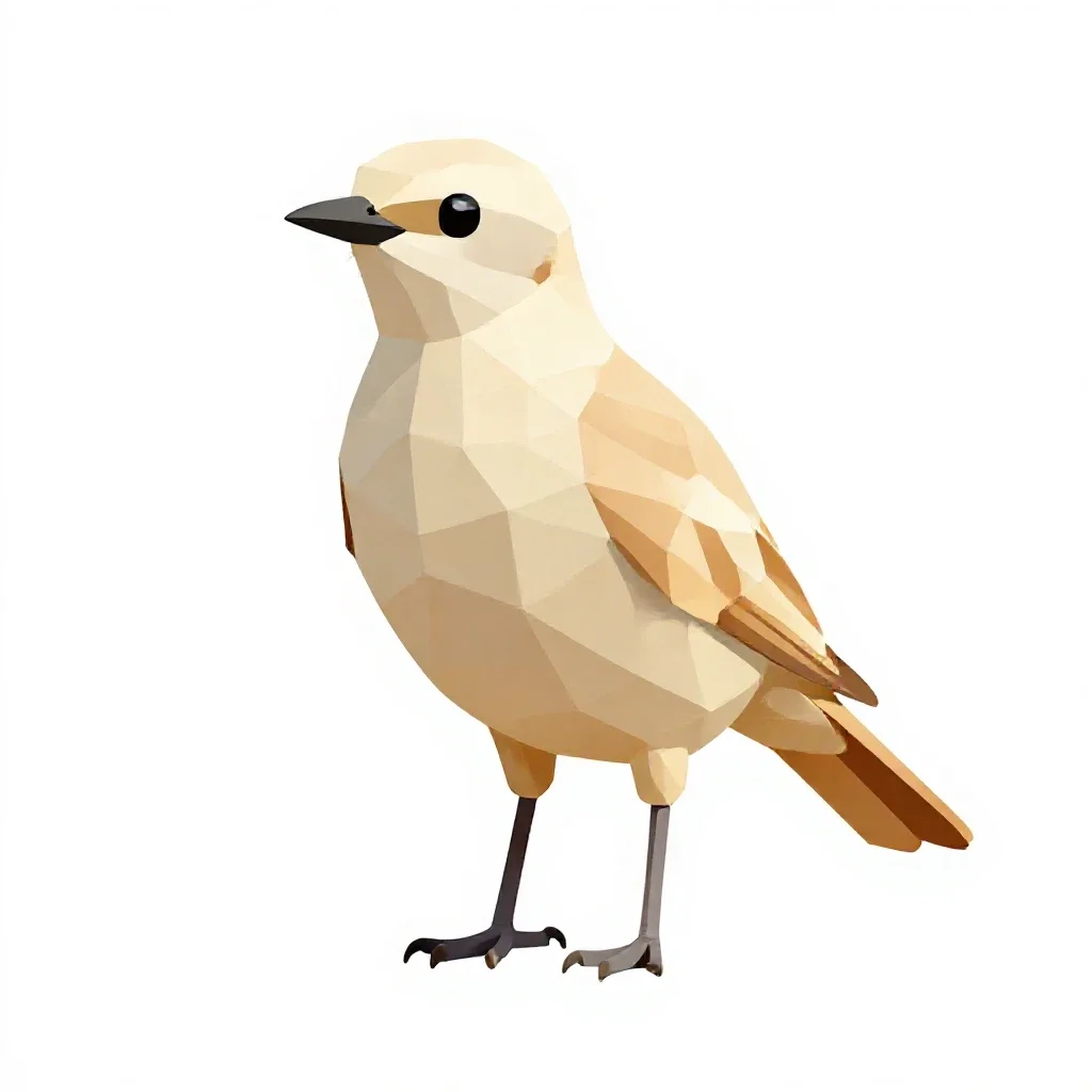 Cream-colored courser isolated on a white background